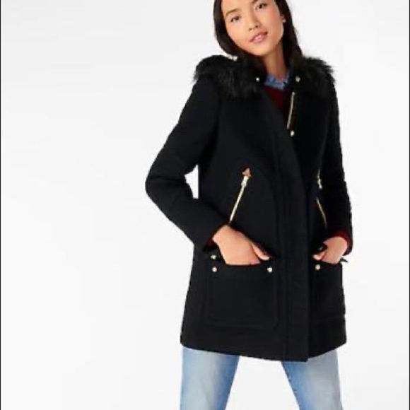 J CREW wool jacket coat PARKA ITALIAN CLOTH WOOL COAT